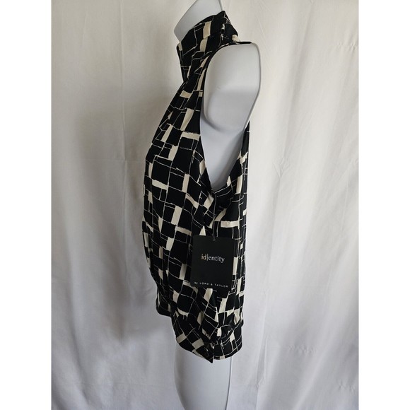 Id|entity Blouse Lord & Taylor Silk Black Blouse Size 8 - Picture 2 of 9